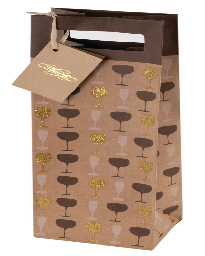 Glitter Glasses Wine Bag