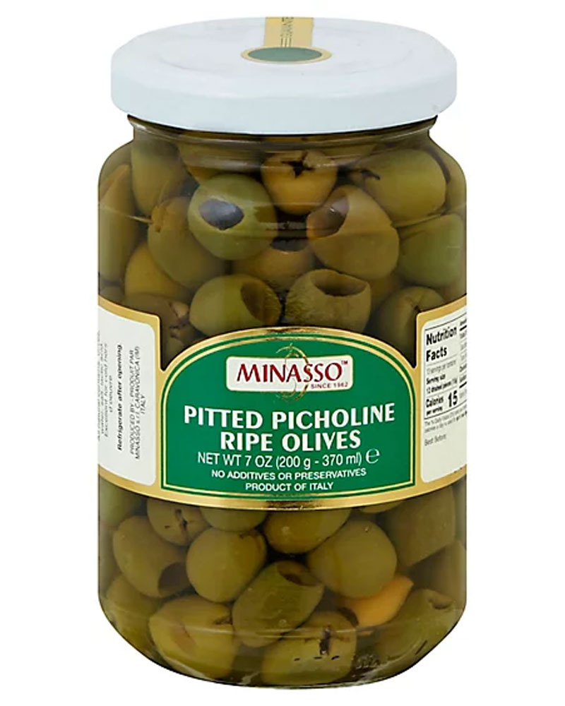 Minasso Pitted Picholine Ripe Olives